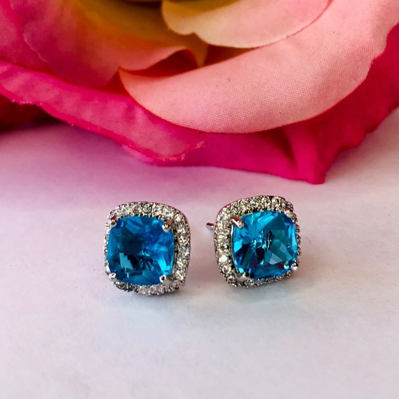 Jewelry - London Blue Topaz Silver Stud Earrings